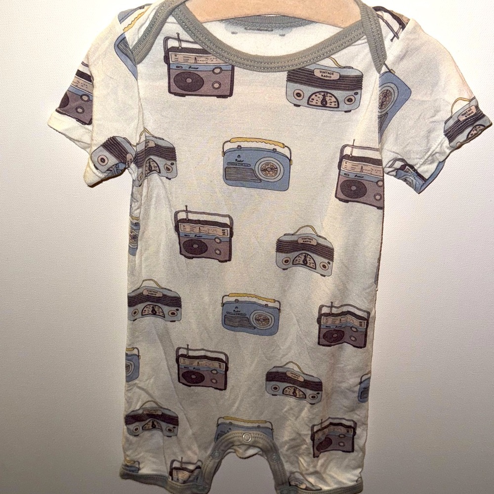 Retro Radio Print Baby Onesie